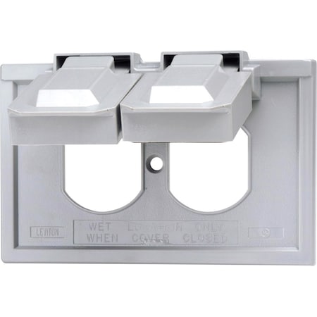 Leviton Electrical Box Cover, 1 Gang, Duplex Receptacle Cover 04976-0GY